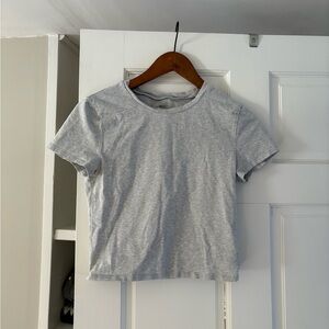 Abercrombie & Fitch Light Gray Baby Tee
